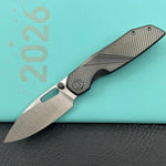 KB KNIVES KB457C  Sear Thumb Stud Open Folding Pocket Knife DLC Ti Micro Milling 2.99" Belt Satin S90V Blade