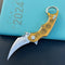 KUBEY KU298G Rogue Recurve Karambit Folding Knife  Ultem Handle 2.91" Stonewash 14C28N Blade