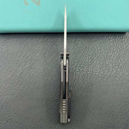 KB KNIVES KB457C  Sear Thumb Stud Open Folding Pocket Knife DLC Ti Micro Milling 2.99" Belt Satin S90V Blade