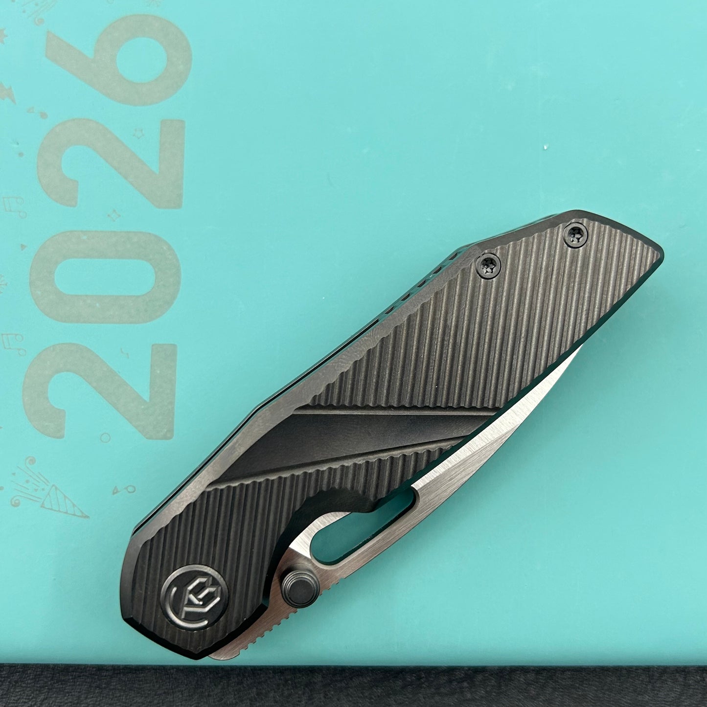 KB KNIVES KB457C  Sear Thumb Stud Open Folding Pocket Knife DLC Ti Micro Milling 2.99" Belt Satin S90V Blade