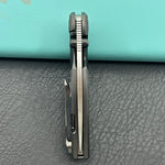 KB KNIVES KB457C  Sear Thumb Stud Open Folding Pocket Knife DLC Ti Micro Milling 2.99" Belt Satin S90V Blade