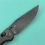 KB KNIVES KB427C Lynx Crossbar Locking Folding Knife DLC Titanium Handle with Zircuti Inlay  3.54'' DLC M390