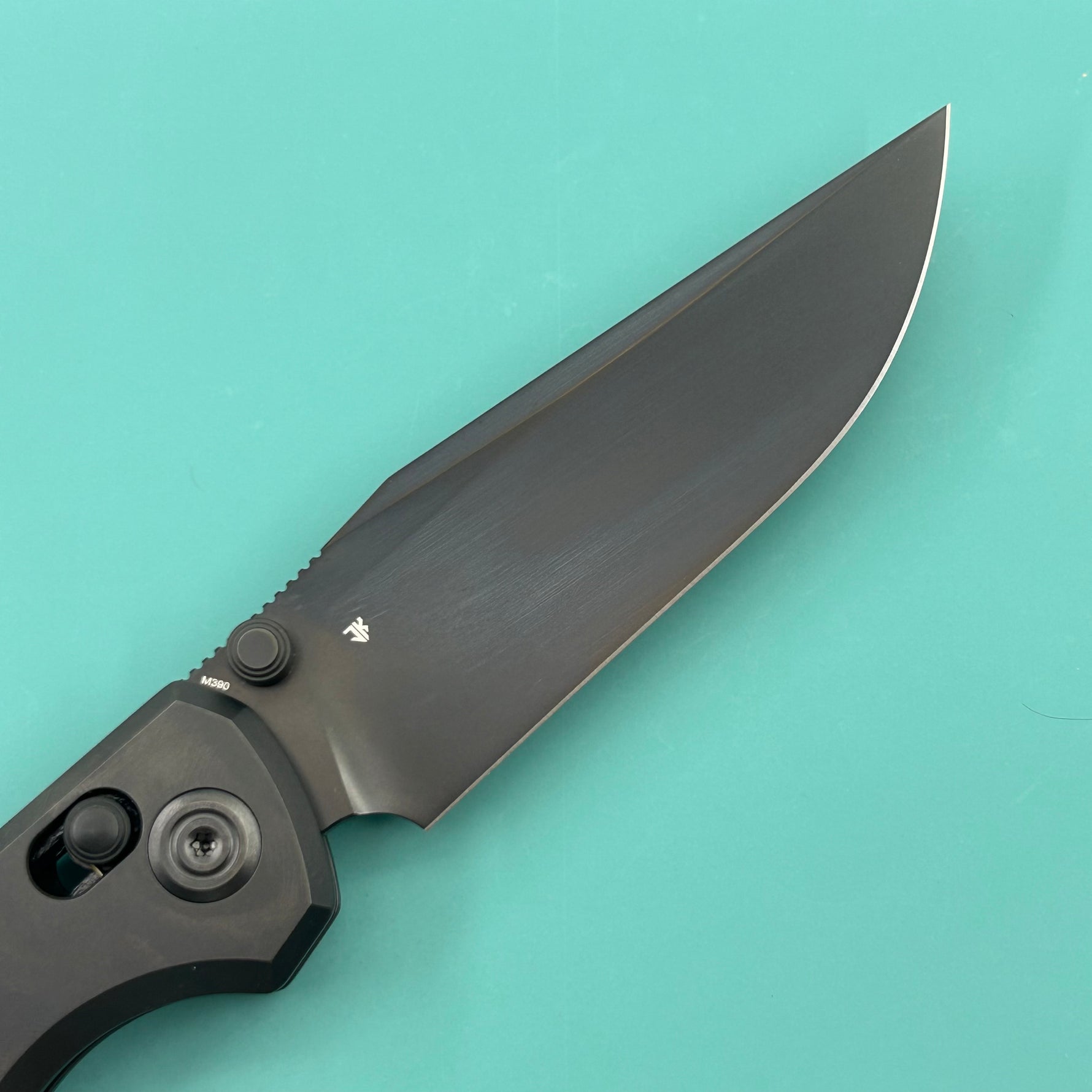 KB KNIVES KB427C Lynx Crossbar Locking Folding Knife DLC Titanium Handle with Zircuti Inlay  3.54'' DLC M390
