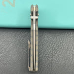 KB KNIVES KB427B Lynx Folding Knife Flame Ano Titanium with Wave CF Inlay Handle 3.54'' Bead Blasting M390