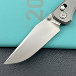 KB KNIVES KB427A Lynx Folding Knife Bead Blasting Titanium with Silver Twill CF Inlay Handle 3.54'' Bead Blasting M390