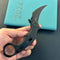 KUBEY KU298B  Rogue Recurve Karambit Folding Knife Black G10 Handle 2.91" Blackwash 14C28N Blade