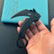 KUBEY KU298B  Rogue Recurve Karambit Folding Knife Black G10 Handle 2.91" Blackwash 14C28N Blade