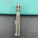 KB KNIVES KB427A Lynx Folding Knife Bead Blasting Titanium with Silver Twill CF Inlay Handle 3.54'' Bead Blasting M390