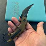 KUBEY knife KU298H Rogue Recurve Karambit Folding Knife  Ultem Handle 2.91" Blackwash 14C28N Blade