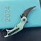 KUBEY KU298E Rogue Recurve Karambit Folding Knife Jade  G10 Handle 2.91" Blackwash 14C28N Blade