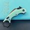 KUBEY KU298E Rogue Recurve Karambit Folding Knife Jade  G10 Handle 2.91" Blackwash 14C28N Blade