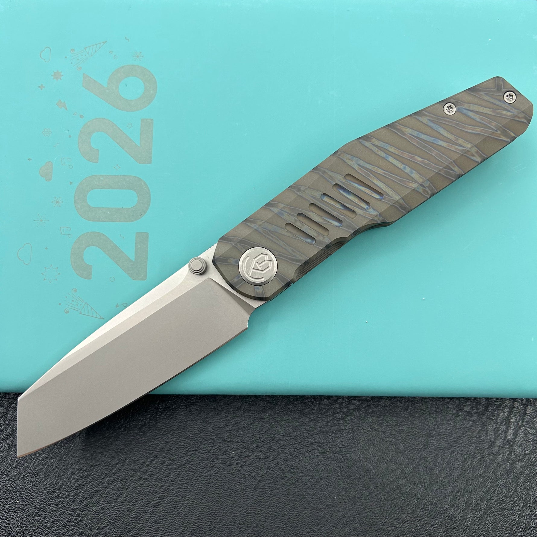 KB KNIVES KB419B Protocol Folding Knife Flame Titanium Handle 3.35'' Bead Blasting M390
