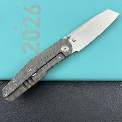 KB KNIVES KB419B Protocol Folding Knife Flame Titanium Handle 3.35'' Bead Blasting M390