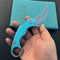 KUBEY KU298C Rogue Recurve Karambit Folding Knife Tiffany Blue G10 Handle 2.91" Stonewash 14C28N Blade