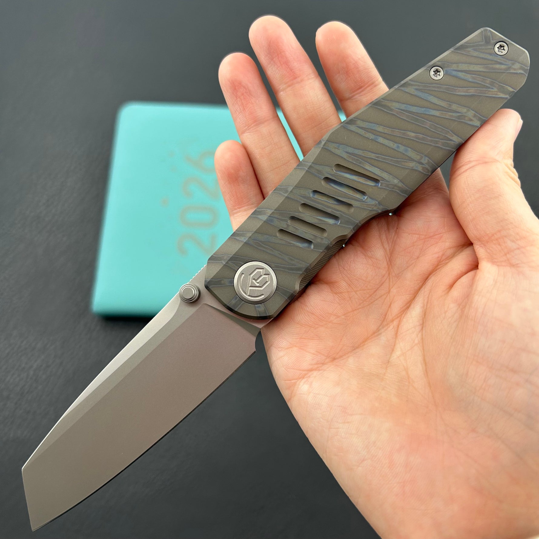 KB KNIVES KB419B Protocol Folding Knife Flame Titanium Handle 3.35'' Bead Blasting M390