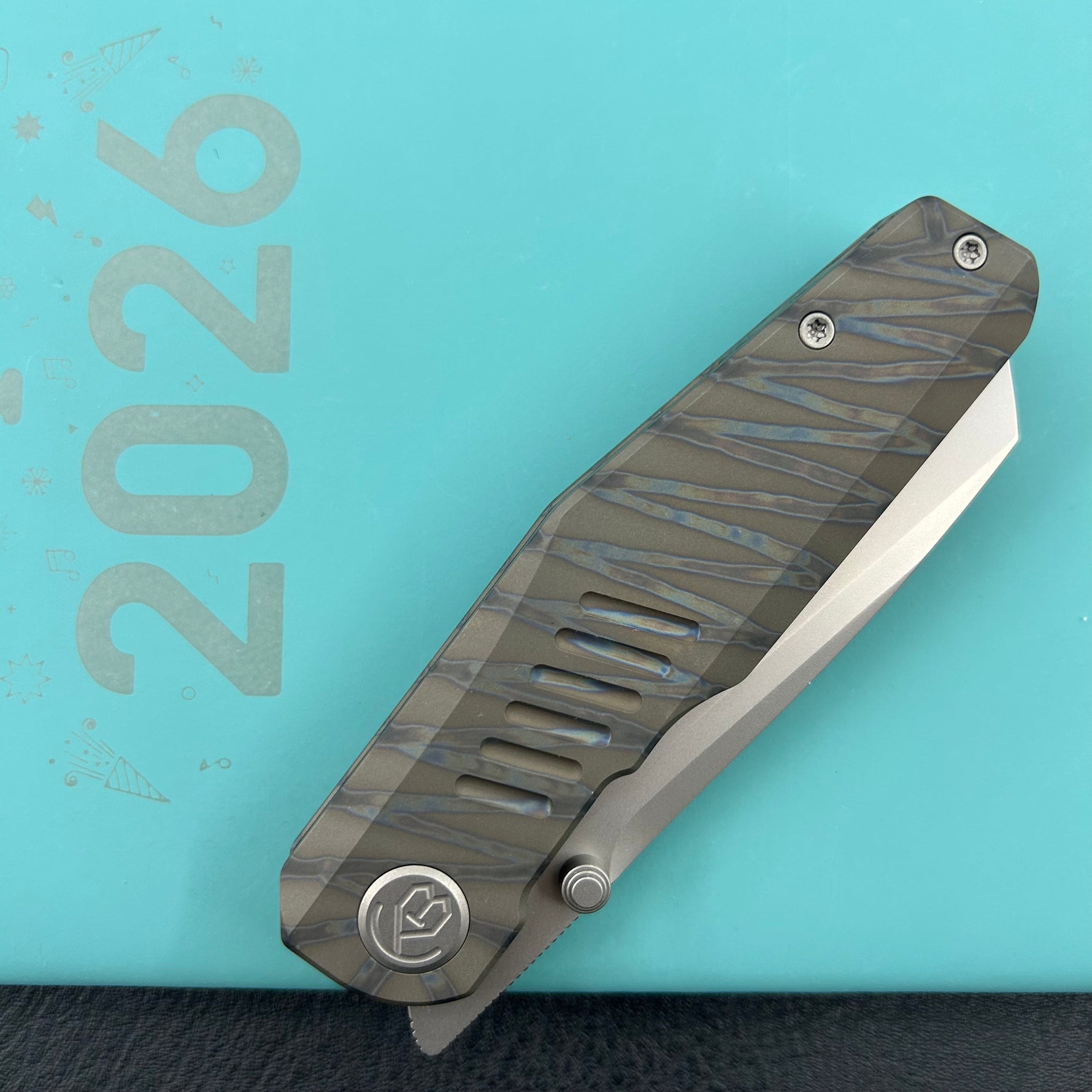 KB KNIVES KB419B Protocol Folding Knife Flame Titanium Handle 3.35'' Bead Blasting M390