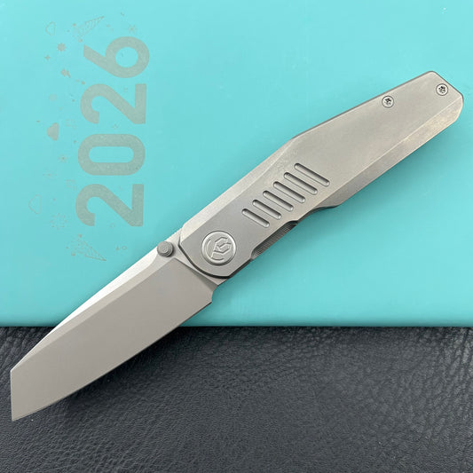 KB KNIVES KB419A Protocol Folding Knife Gray Titanium Handle 3.35'' Sandblast M390 Blade