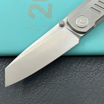 KB KNIVES KB419A Protocol Folding Knife Gray Titanium Handle 3.35'' Sandblast M390 Blade