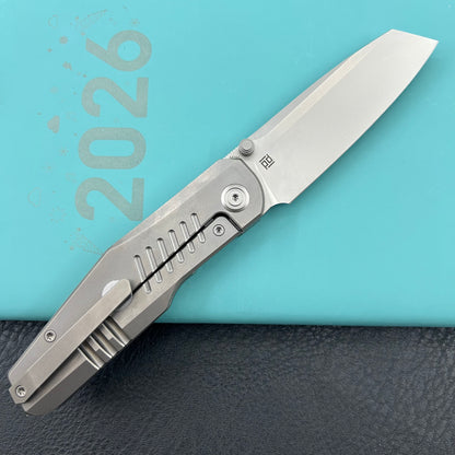 KB KNIVES KB419A Protocol Folding Knife Gray Titanium Handle 3.35'' Sandblast M390 Blade