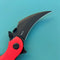 KUBEY KU298F Rogue Recurve Karambit Folding Knife Red  G10 Handle 2.91" Blackwash 14C28N Blade