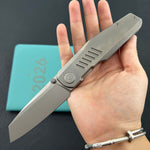 KB KNIVES KB419A Protocol Folding Knife Gray Titanium Handle 3.35'' Sandblast M390 Blade