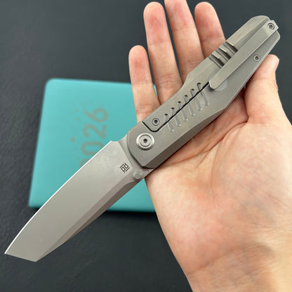 KB KNIVES KB419A Protocol Folding Knife Gray Titanium Handle 3.35'' Sandblast M390 Blade