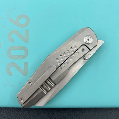 KB KNIVES KB419A Protocol Folding Knife Gray Titanium Handle 3.35'' Sandblast M390 Blade