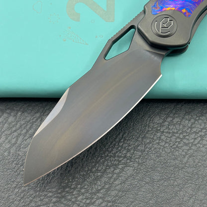 KB KNIVES KB385C Sudden Frame Lock Pocket Folding Knife Regular DLC Titanium w/ Timascus Inlays 3.46'' Regular DLC 20CV Blade