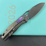 KB KNIVES KB385C Sudden Frame Lock Pocket Folding Knife Regular DLC Titanium w/ Timascus Inlays 3.46'' Regular DLC 20CV Blade