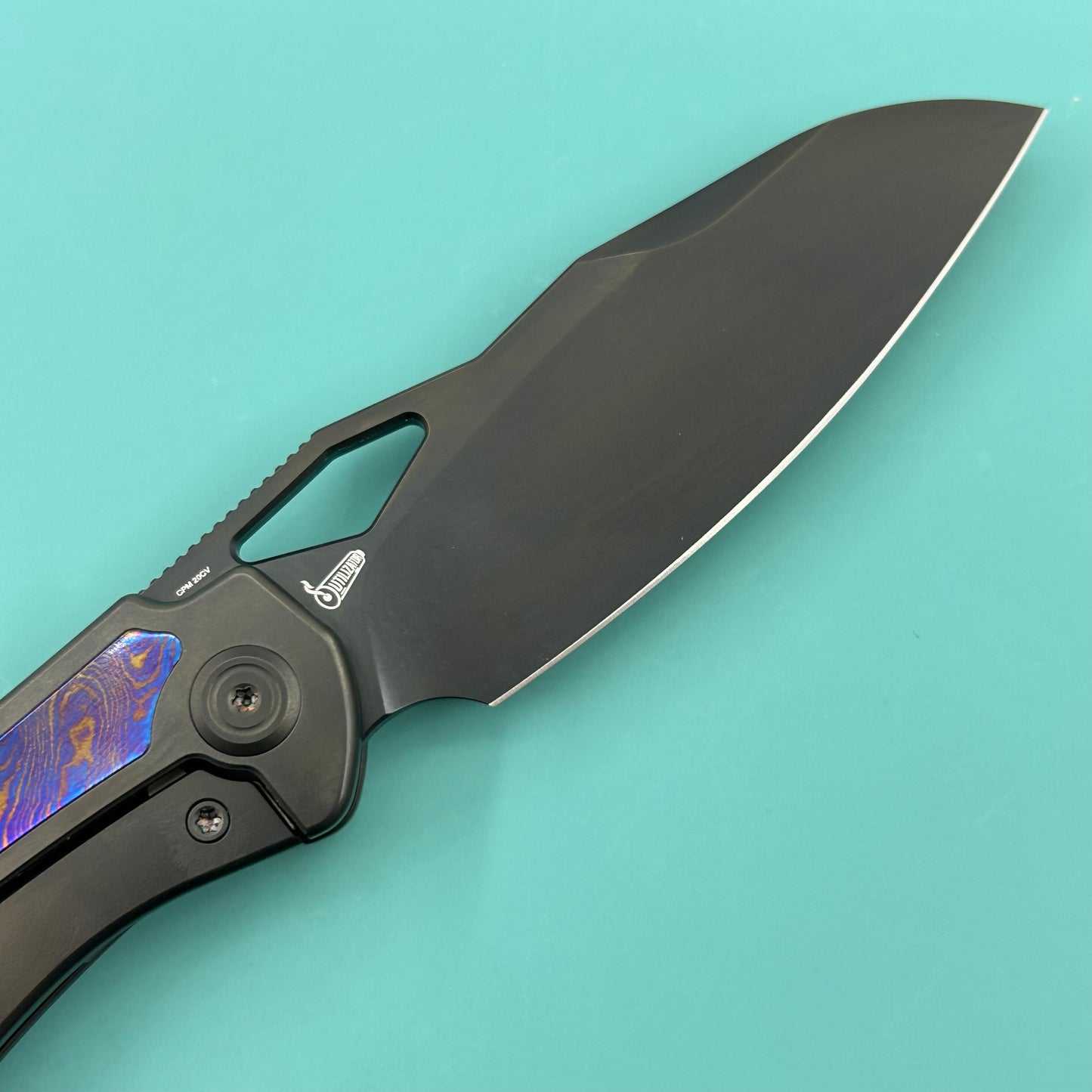 KB KNIVES KB385C Sudden Frame Lock Pocket Folding Knife Regular DLC Titanium w/ Timascus Inlays 3.46'' Regular DLC 20CV Blade