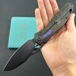 KB KNIVES KB385C Sudden Frame Lock Pocket Folding Knife Regular DLC Titanium w/ Timascus Inlays 3.46'' Regular DLC 20CV Blade