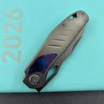 KB KNIVES KB385C Sudden Frame Lock Pocket Folding Knife Regular DLC Titanium w/ Timascus Inlays 3.46'' Regular DLC 20CV Blade
