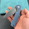 KUBEY KU901M Calyce Liner Lock Flipper Folding Knife Blue G10 Handle 3.27" Bead Blasted AUS-10