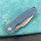 KUBEY KU901M Calyce Liner Lock Flipper Folding Knife Blue G10 Handle 3.27" Bead Blasted AUS-10
