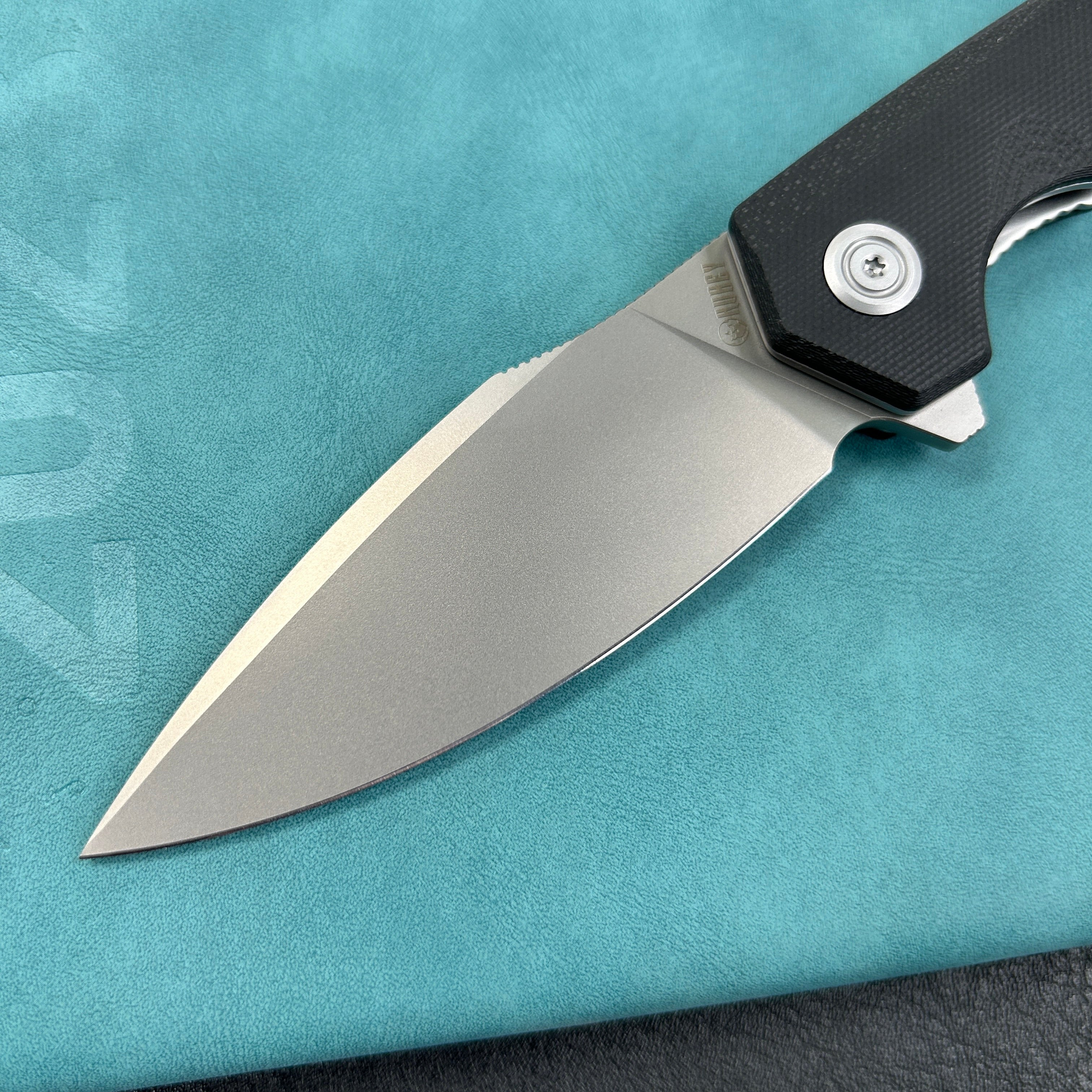 KUBEY KU901K Calyce Liner Lock Flipper Folding Knife Black G10 Handle 3.27" Bead Blasted AUS-10