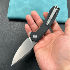 KUBEY KU901K Calyce Liner Lock Flipper Folding Knife Black G10 Handle 3.27" Bead Blasted AUS-10