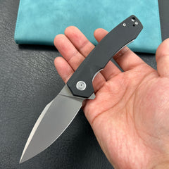 KUBEY KU901K Calyce Liner Lock Flipper Folding Knife Black G10 Handle 3.27" Bead Blasted AUS-10