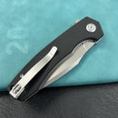 KUBEY KU901K Calyce Liner Lock Flipper Folding Knife Black G10 Handle 3.27" Bead Blasted AUS-10