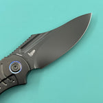 KB KNIVES KB384D Stroller Folding Knife Regular DLC Titanium/CF Inlays Handle 3.35" Regular DLC CPM 20CV Blade