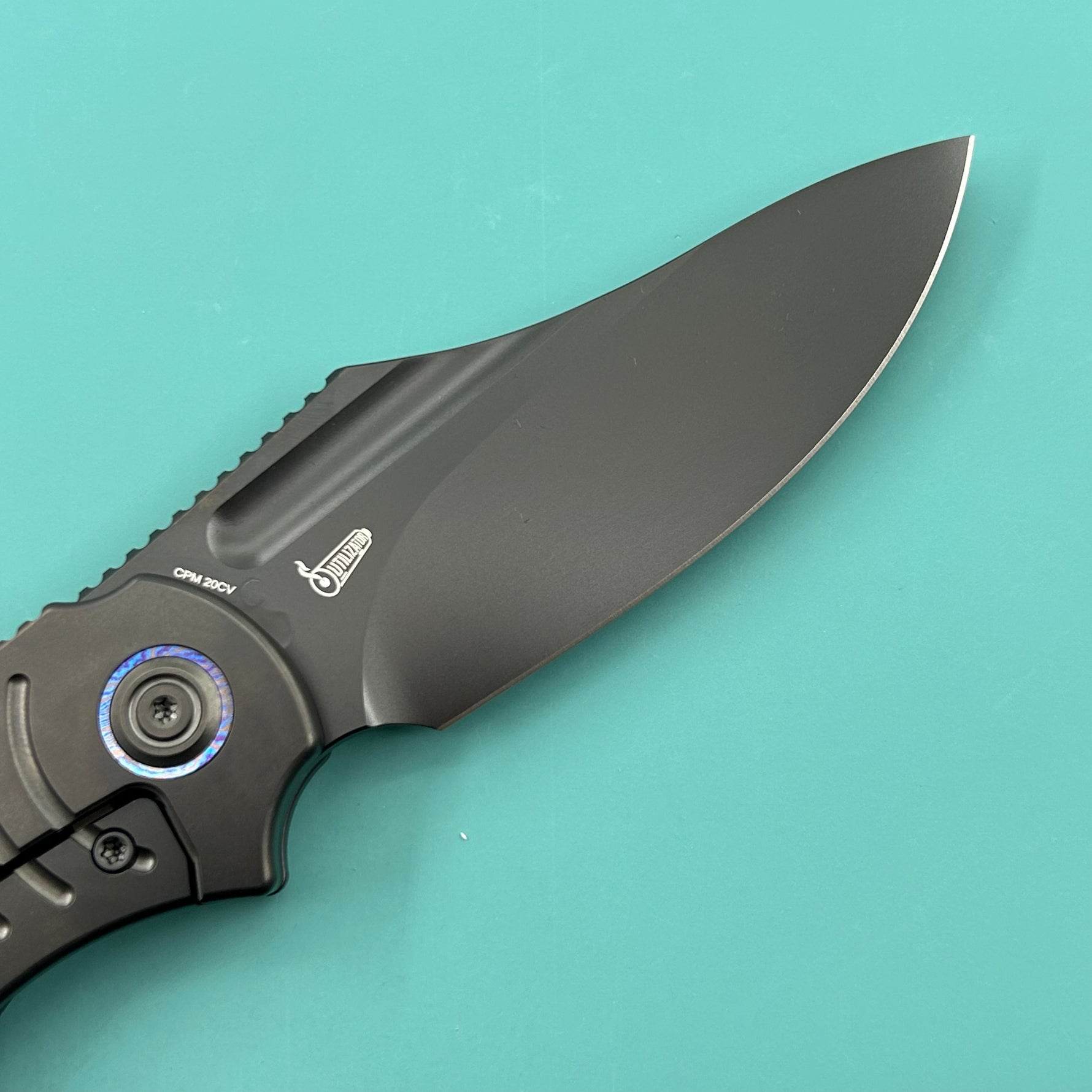 KB KNIVES KB384D Stroller Folding Knife Regular DLC Titanium/CF Inlays Handle 3.35" Regular DLC CPM 20CV Blade