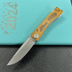 KUBEY KU2102E Akino Lockback Pocket Folding Knife Ultem Handle 3.15" Bead Blasted Sandvik 14C28N