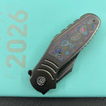 KB KNIVES KB384D Stroller Folding Knife Regular DLC Titanium/CF Inlays Handle 3.35" Regular DLC CPM 20CV Blade