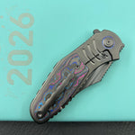 KB KNIVES KB384D Stroller Folding Knife Regular DLC Titanium/CF Inlays Handle 3.35" Regular DLC CPM 20CV Blade