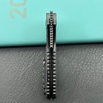 KB KNIVES KB384D Stroller Folding Knife Regular DLC Titanium/CF Inlays Handle 3.35" Regular DLC CPM 20CV Blade