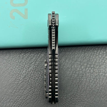 KB KNIVES KB384D Stroller Folding Knife Regular DLC Titanium/CF Inlays Handle 3.35" Regular DLC CPM 20CV Blade