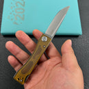KUBEY KU2102E Akino Lockback Pocket Folding Knife Ultem Handle 3.15" Bead Blasted Sandvik 14C28N
