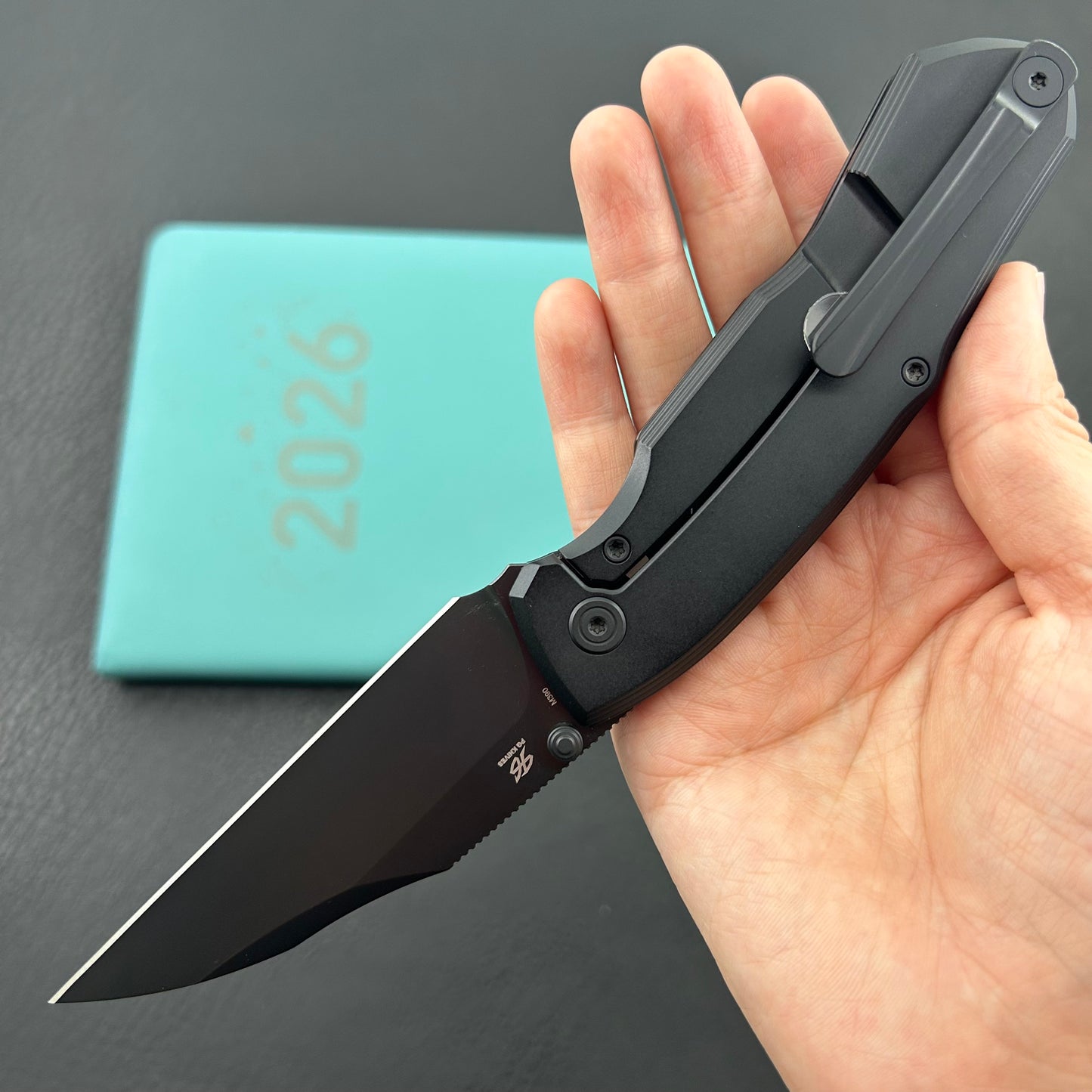 KB KNIVES KB459C Mantra Folding Knife Black PVD Titaniuim Handle 3.27'' DLC M390 Blade