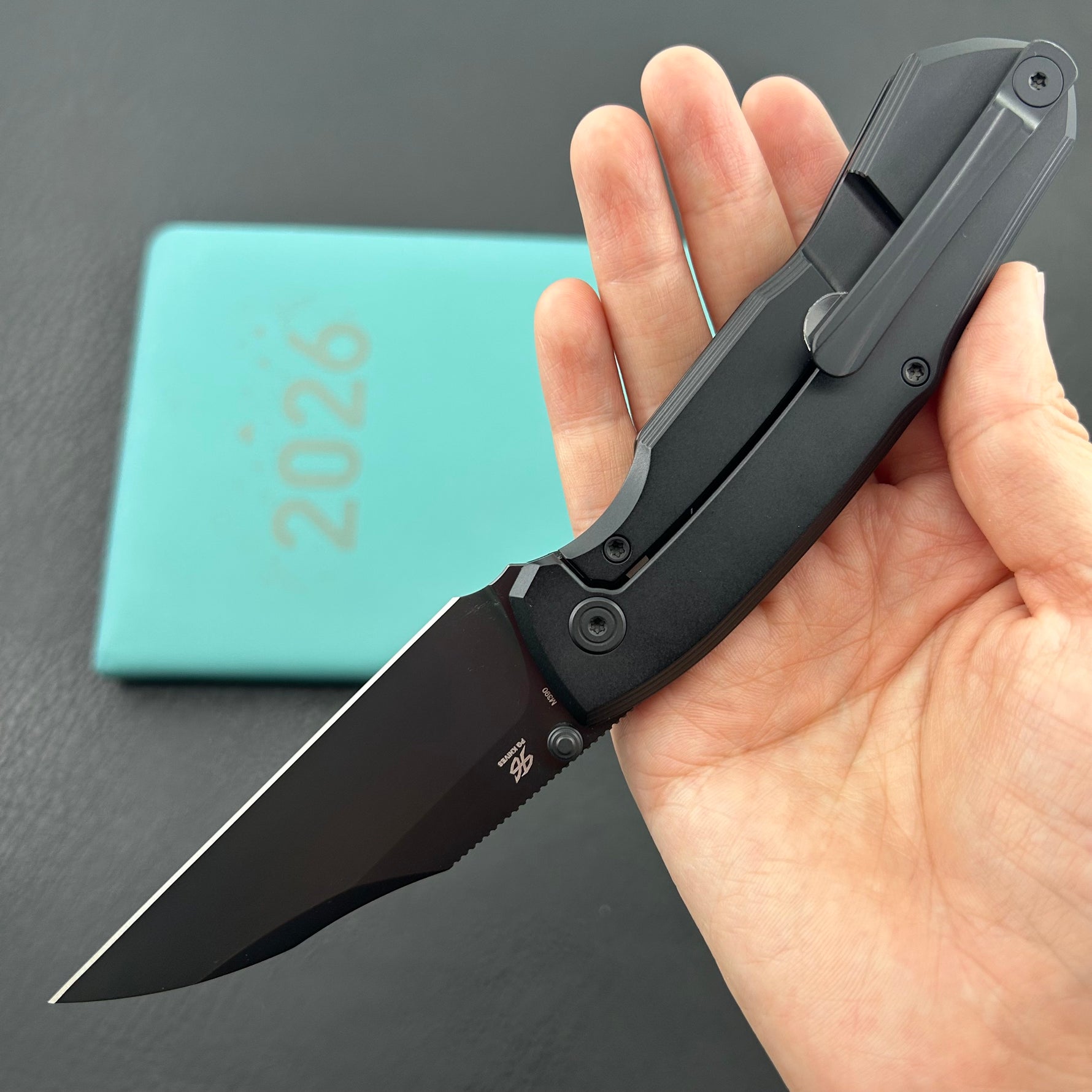 KB KNIVES KB459C Mantra Folding Knife Black PVD Titaniuim Handle 3.27'' DLC M390 Blade