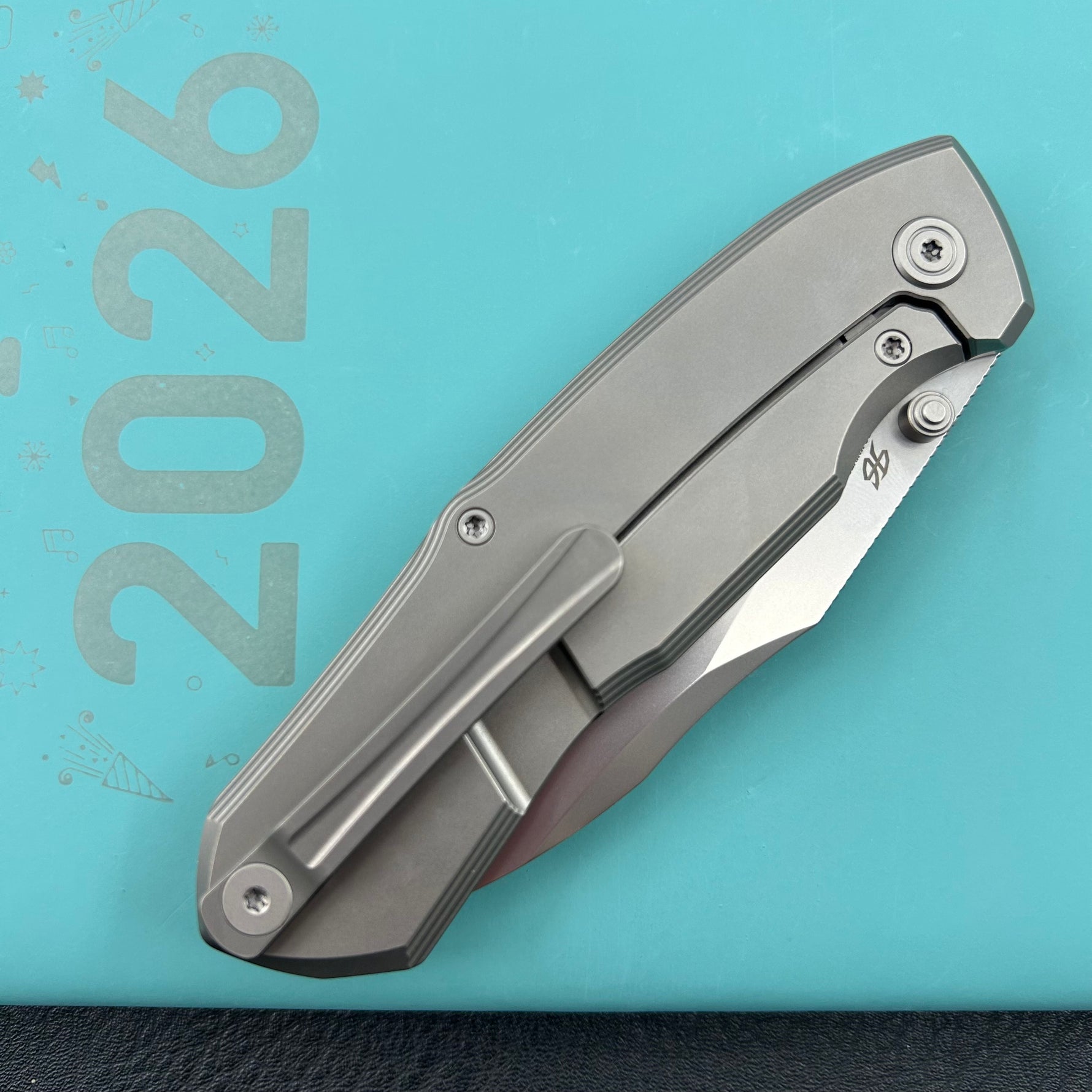 KB KNIVES KB459A Mantra Folding Knife Sandblasting Titanium Handle 3.27'' Silver Bead Blasting M390