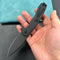 KUBEY KU901L Calyce Liner Lock Flipper Folding Knife Black G10 Handle 3.27" Blackwashed AUS-10